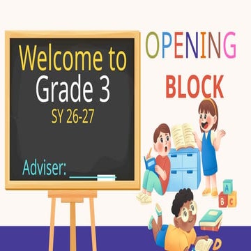 Grade 3 Classroom Opening Block: Strengthening Responsibility and ...