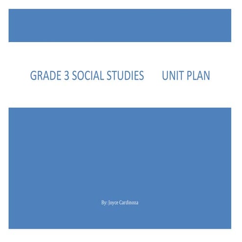 Grade 3 Social Studies Unit Plan