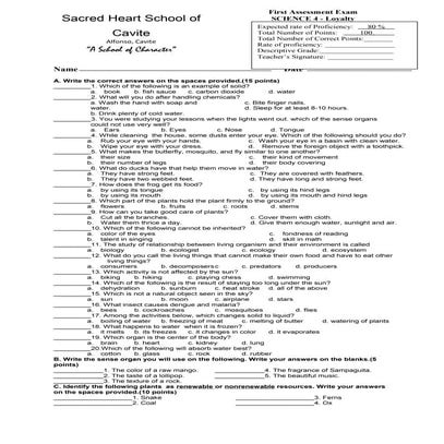 Grade 4 1st assessment