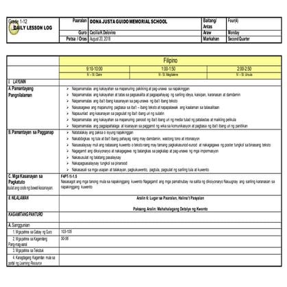 Lesson Plan for Grade 5 DLL FILIPINO 5 Q4 Week 3.docx