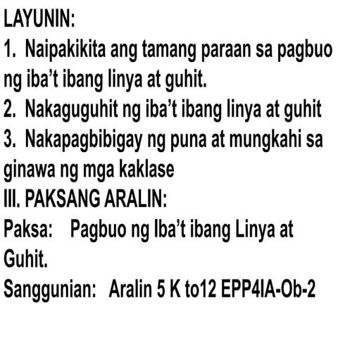 Grade 4  e.p.p. industrial arts quarter 4 aralin 5 - pagbuo ng iba’t ibang li...