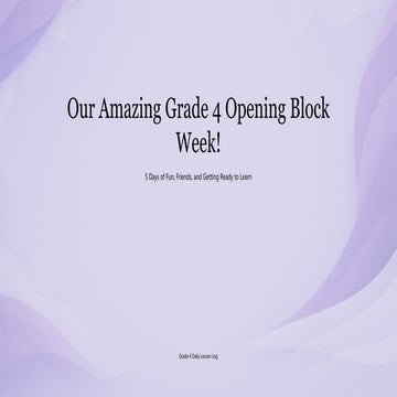 Engaging Grade 3 Opening Block Week: Fun, Learning, and Community ...