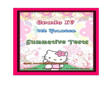 GRADE 4 - SUMMATIVE TEST QUARTER 4 ALL SUBJECTS