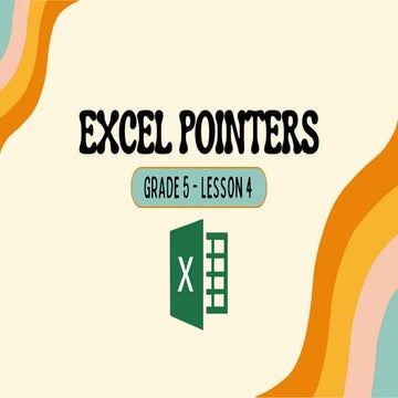 EXCEL POINTERS FOR MS OFFICE GRADE 4/5 Q1