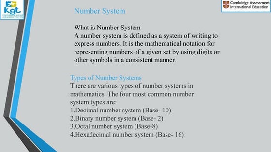 Number System in CoMpUtEr | PPT