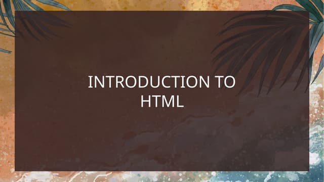 Grade 7 powerpoint for HTML and CSS introduction