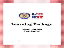 Deped grade 7 english module 1st quarter | PDF