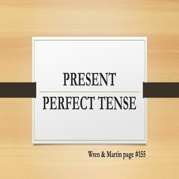 The perfect tenses | PPT