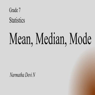 Mean, Median, Mode | PPT