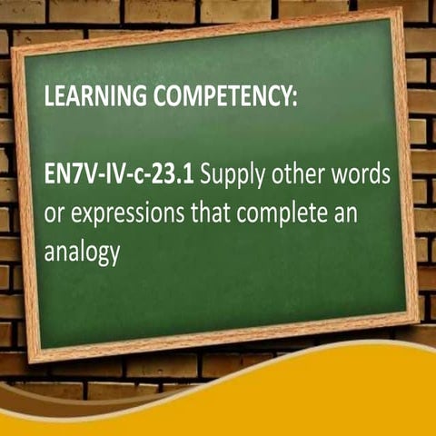 grade 7 quarter 1 analogies POWERPOINT PRESENTATIONS | PPTX