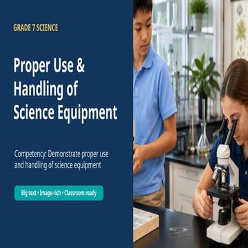 Grade 7 Science: Proper Use and Handling of Laboratory Equipment and ...