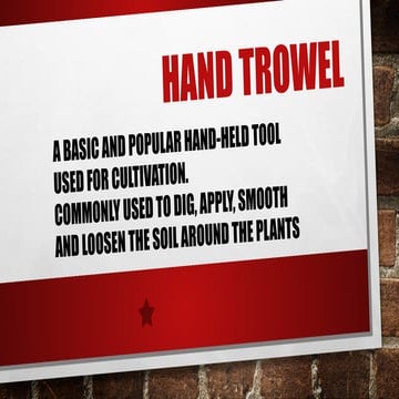 Hand Trowell topic for Junior High Learners | PPTX