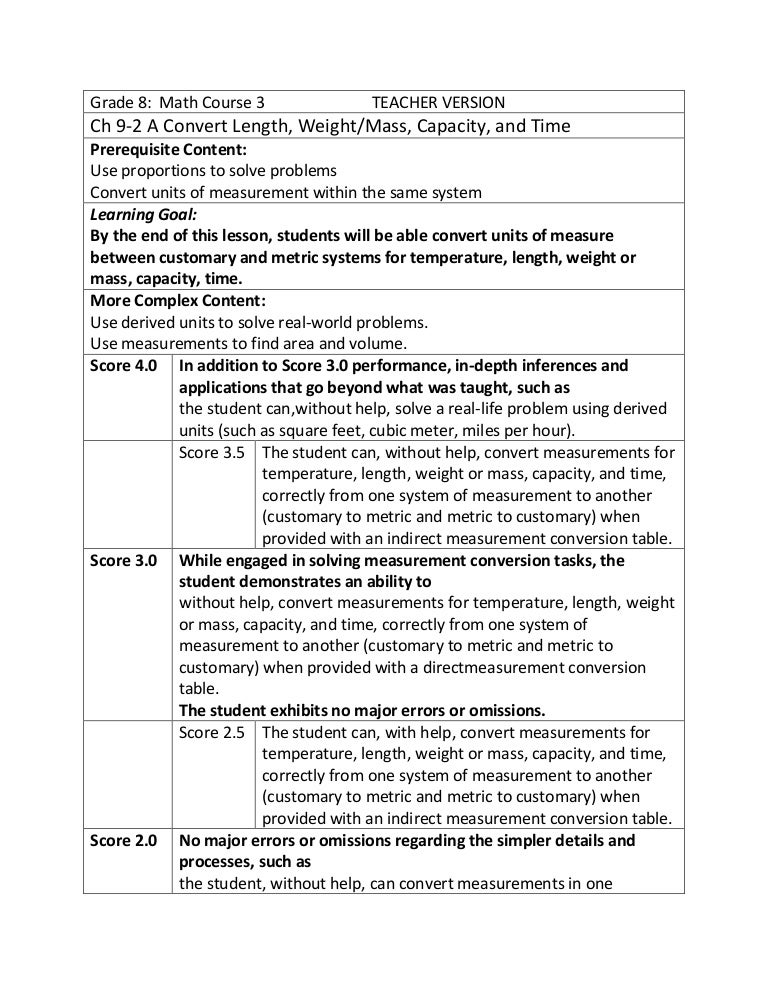 Grade Conversion Chart For Teachers