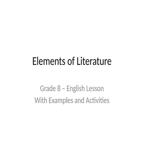 Comprehensive English 9 Lesson on Characters, Characterization, and ...