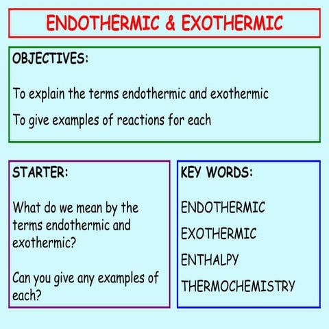 exothermic and endothermic reactions ppt