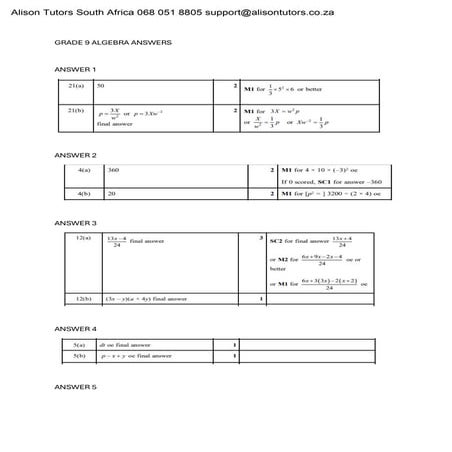 GRADE 9 ALGEBRAIC EXPRESSIONS PRACTICE QUESTIONS.pdf