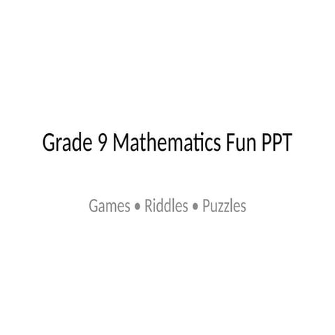 Grade_9_Math_Games_Puzzles.pptx fun national maths day school project ...