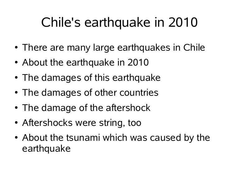 Chile's earthquake in 2010