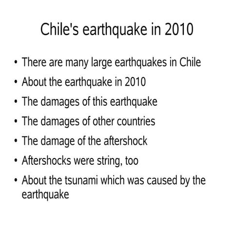 Chile's earthquake in 2010