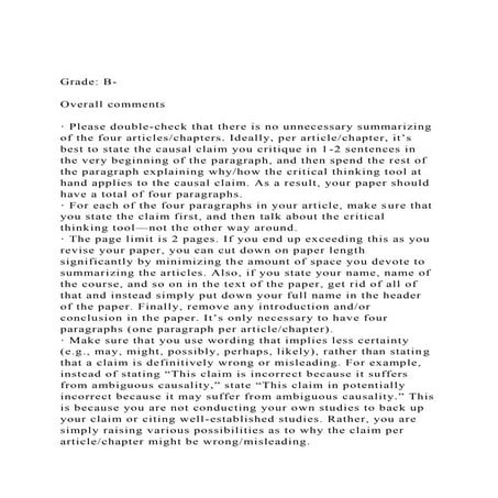 Grade B-Overall comments· Please double-check that ther.docx | College ...
