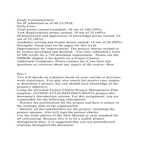 Grade CommentscloseNo IP submitted as of 08232018.Hello Cece.docx