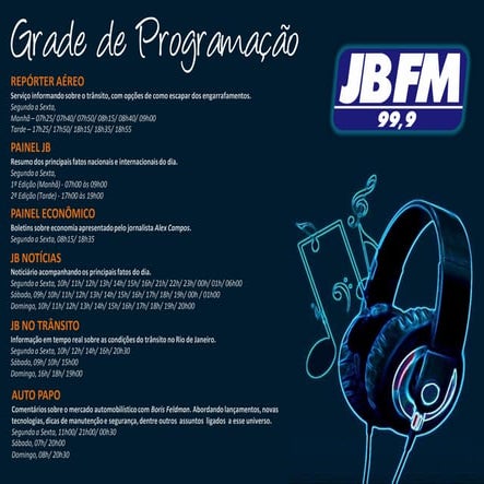 Grade de programação jb fm out 16