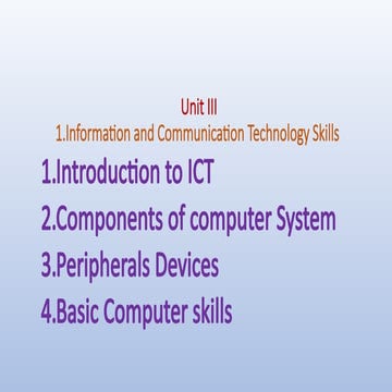 Grade IX CBSE Unit 3 ICT Skills.pptx Information and Communication Skills