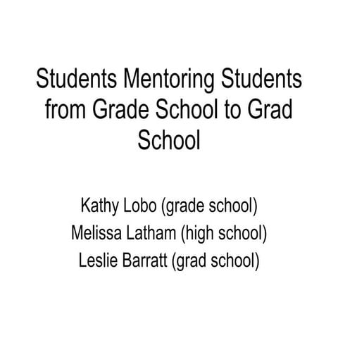 Grade School To Grad School Tesol Barratt Latham Lobo