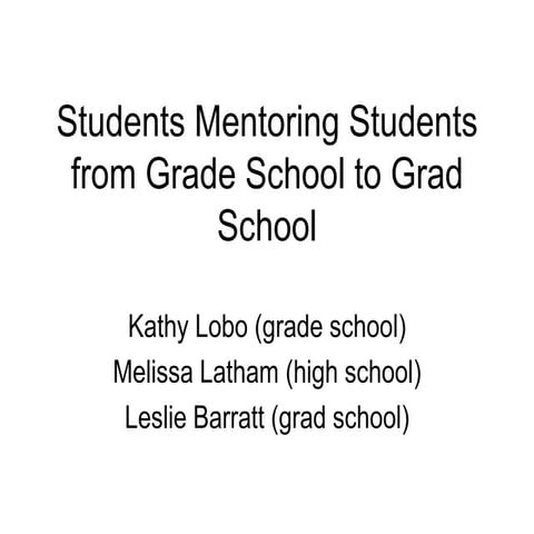 Grade School To Grad School Tesol P Point 2007 Barratt Latham Lobo
