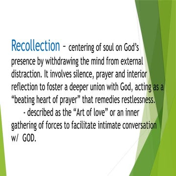 Deepening Faith Through Recollection and Jesus' Teachings | PPTX