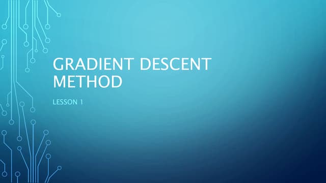 Gradient descent method