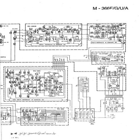 Gradiente   amplificador - m366 e-g-u-a - esquema eletrã´nico