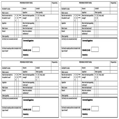 Grading sheet PREPARING PATIENT'S MEAL | DOCX