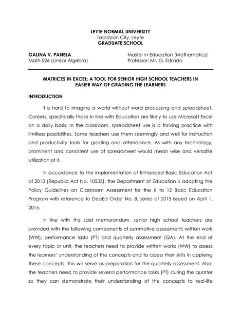 K-12 Grading System - Senior HS | PPTX