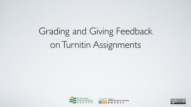 Grading and giving feedback on turnitin assignments