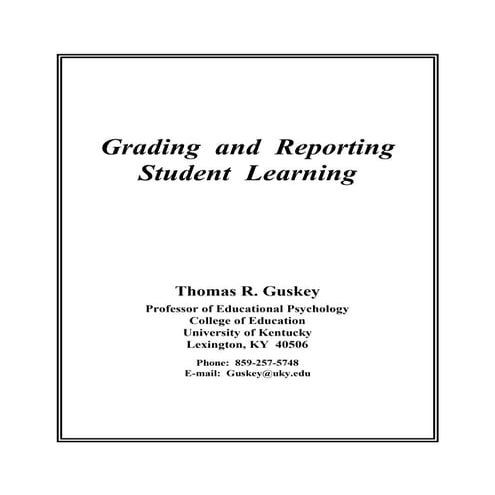 Grading and Reporting Student Learning