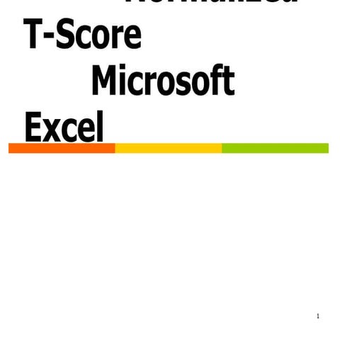 Grading system using t score by Excel