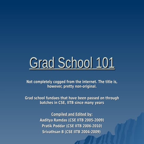 Grad School101