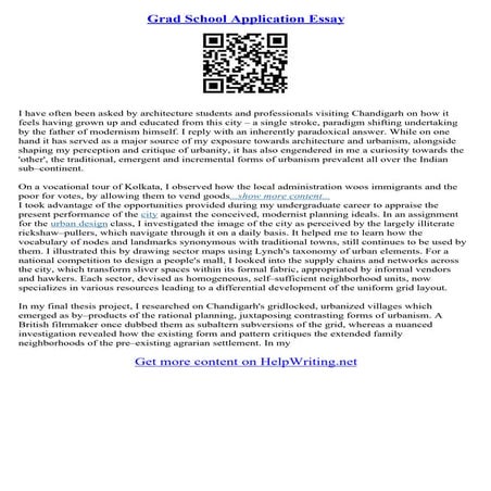 Grad School Application Essay Examples