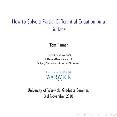How to Solve a Partial Differential Equation on a surface