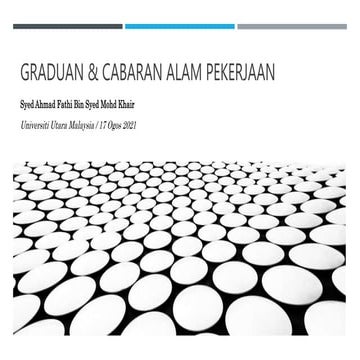 Graduan dan Cabaran Alam Pekerjaan