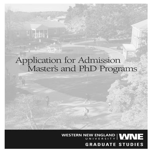 Western New England  University Graduate application 