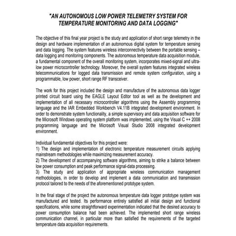 Portable Wireless Temperature Data Logger Dimitrios Tsiolchas