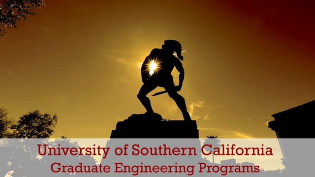 Graduate Engineering Programs at USC (Spring 2016)