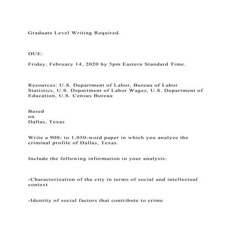 Graduate Level Writing Required.DUEFriday, February 1.docx