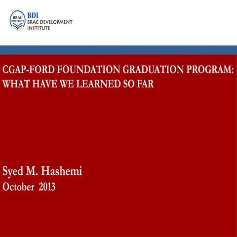 Graduation programs creating ladders out of extreme poverty syed ...