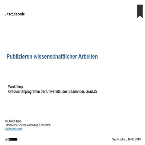 Publizieren wissenschaftlicher Arbeiten