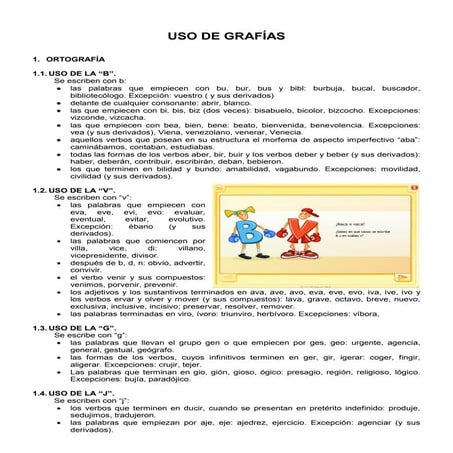 Grafías y mayúsculas, material de clase