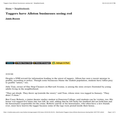 Taggers have Allston businesses seeing red