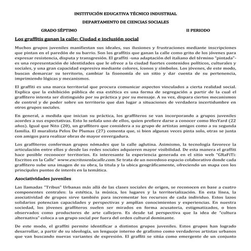 Graffitis ciudad y exclusion